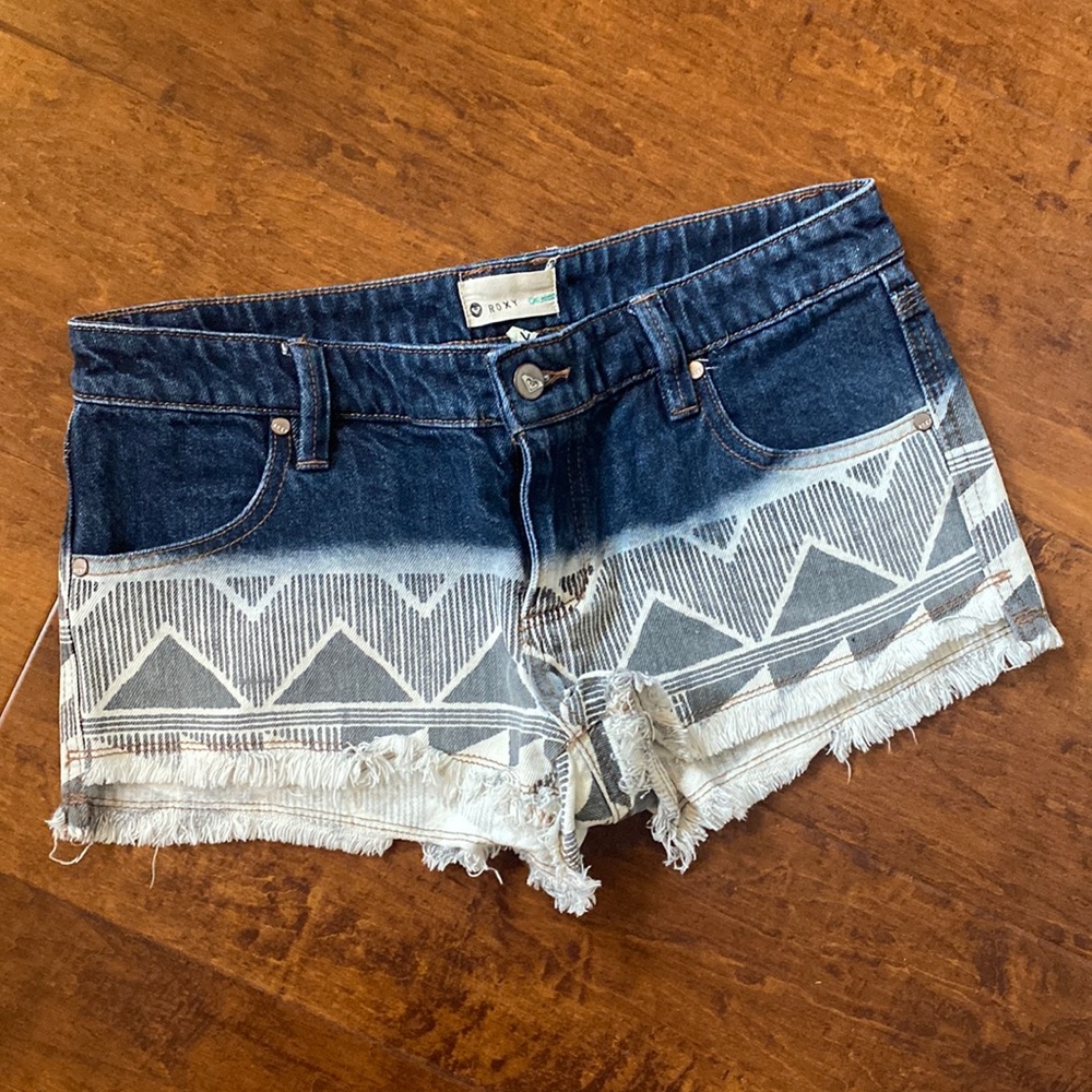 Roxy Aztec Denim Cut-Off Shorts